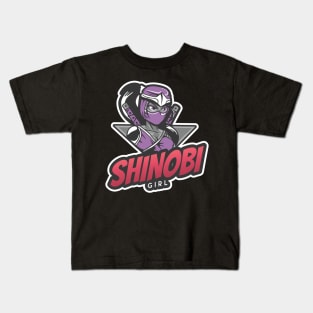 Purple Ninja Girl Kids T-Shirt
